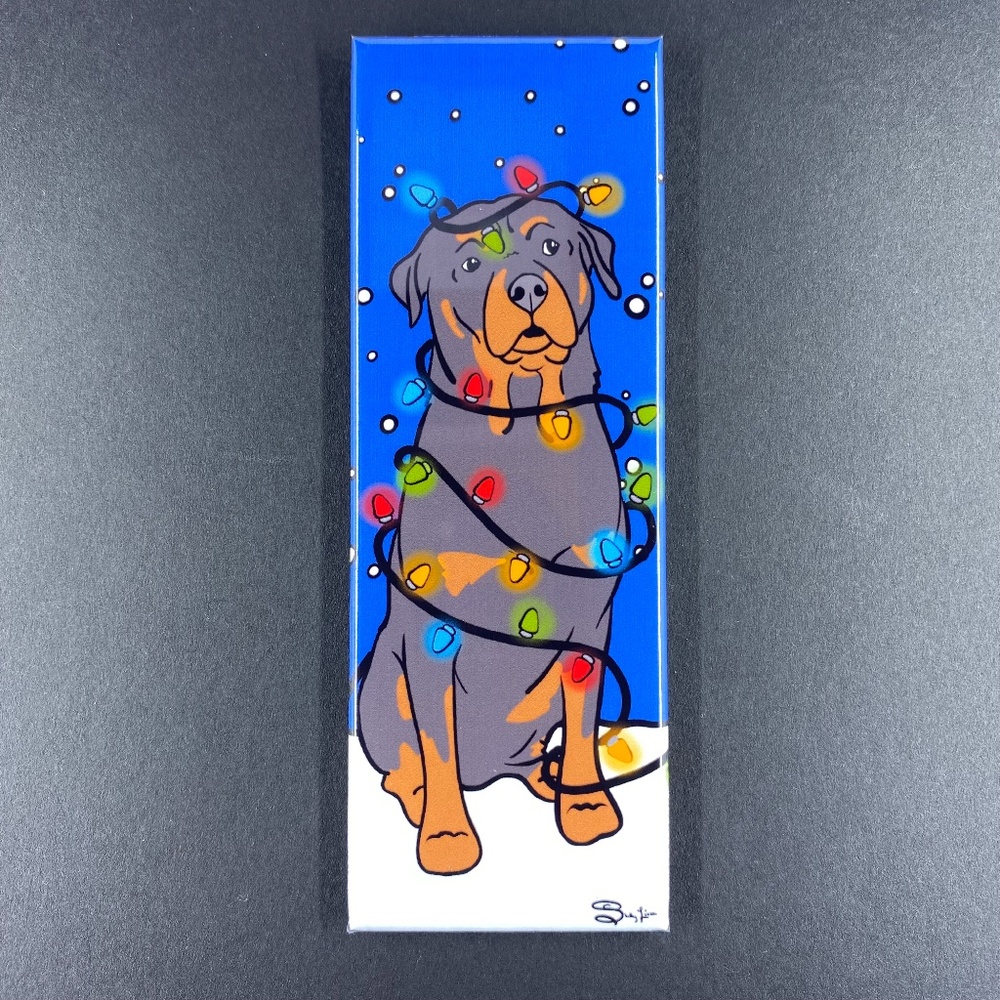Rottweiler Dog Christmas Lights Magnet Handmade Stocking Stuffer Gifts and Decor - Picture 6 of 9